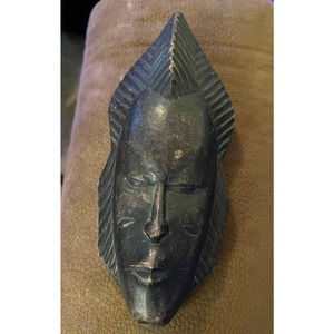 African Face Carved Wooden Mask 8”